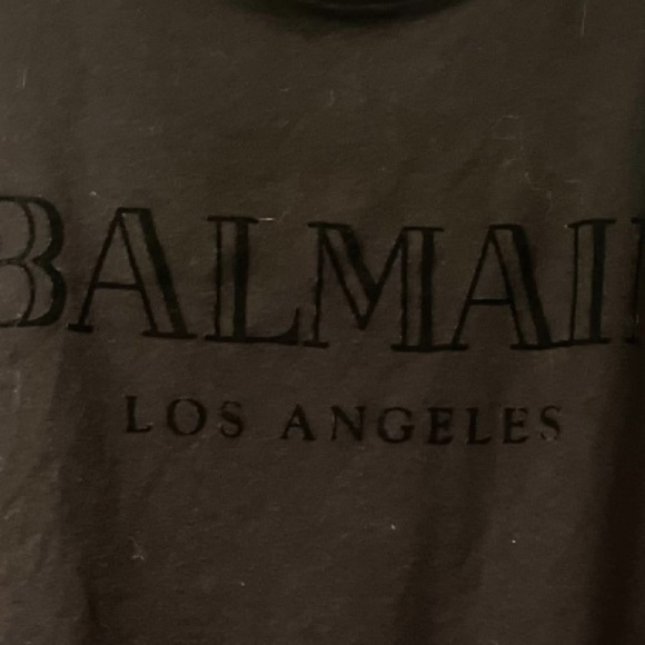 Balmain x H&M HM T-Shirt Los Angeles Luxury Big Logo Sz L Men - Picture 4 of 6